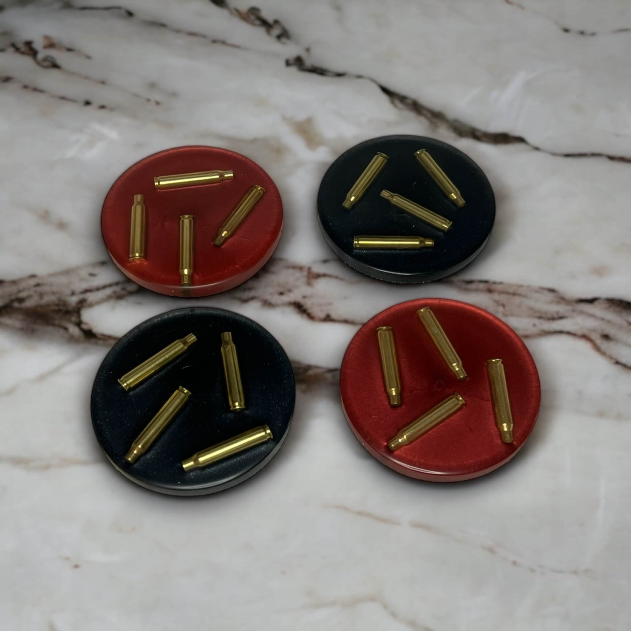Shell Shocked Coasters - Red & Black