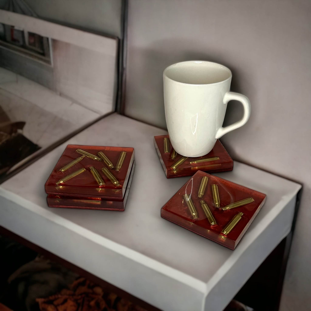 Shell Shocked Coasters - Rusty Red