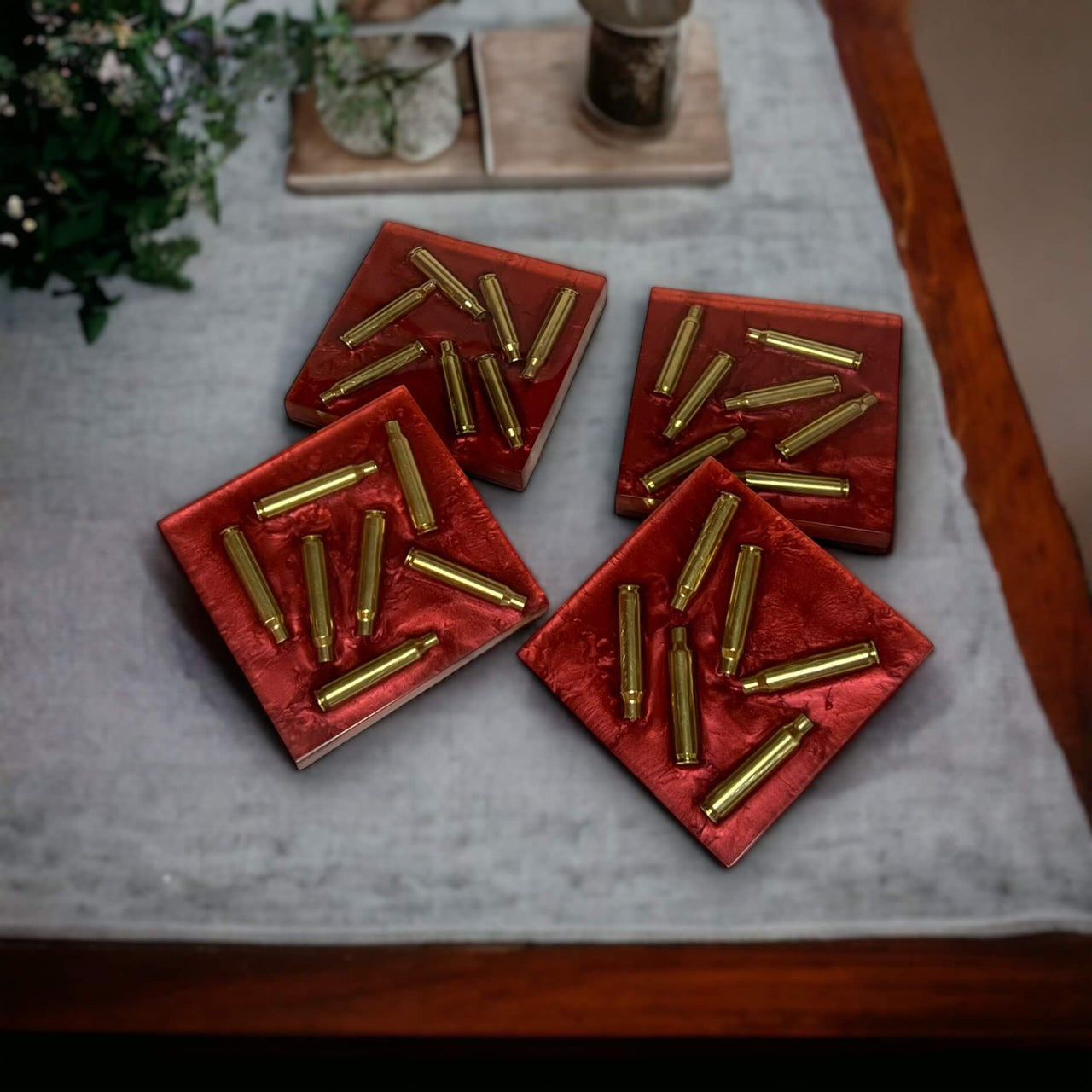 Shell Shocked Coasters - Rusty Red