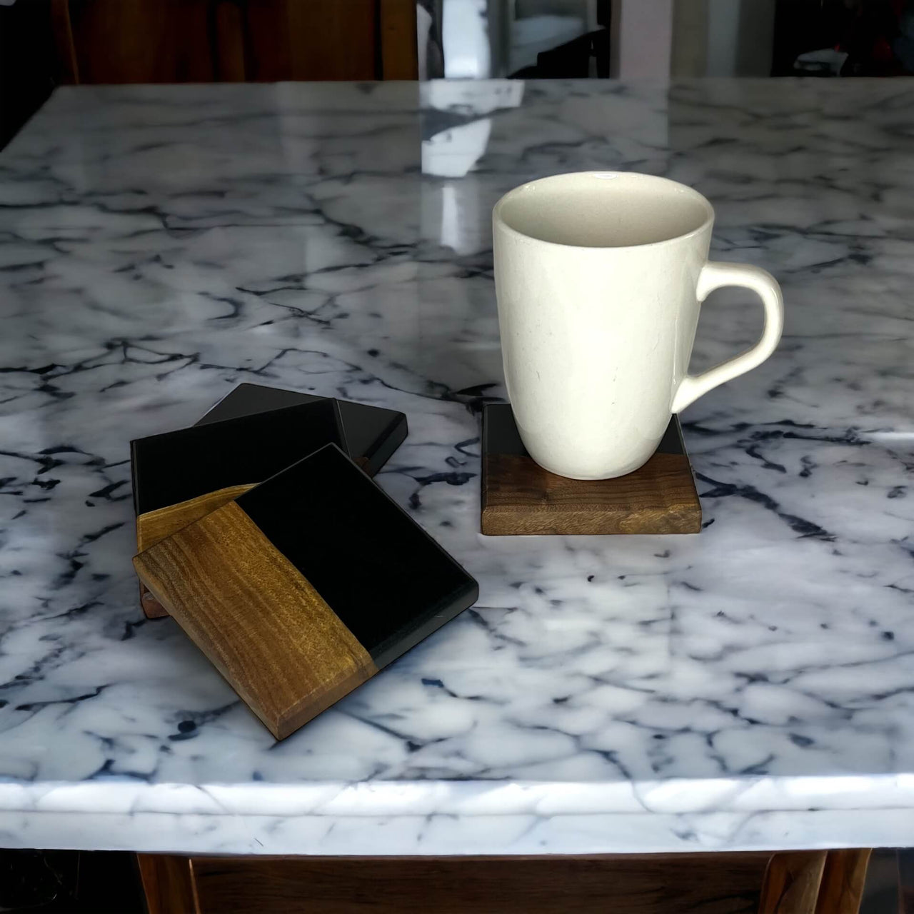 The Half & Half Coasters - Walnut      Multiple Colors Available!