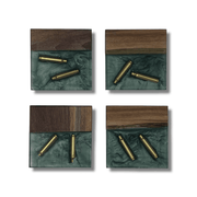 Pre-Made Walnut & Epoxy 5.56 Casing Coasters - Resinating Rivers