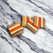 Wood Coaster Set - 4" x 4" Walnut, Maple, Padauk Handmade Hardwood Coasters Housewarming Wedding Gift