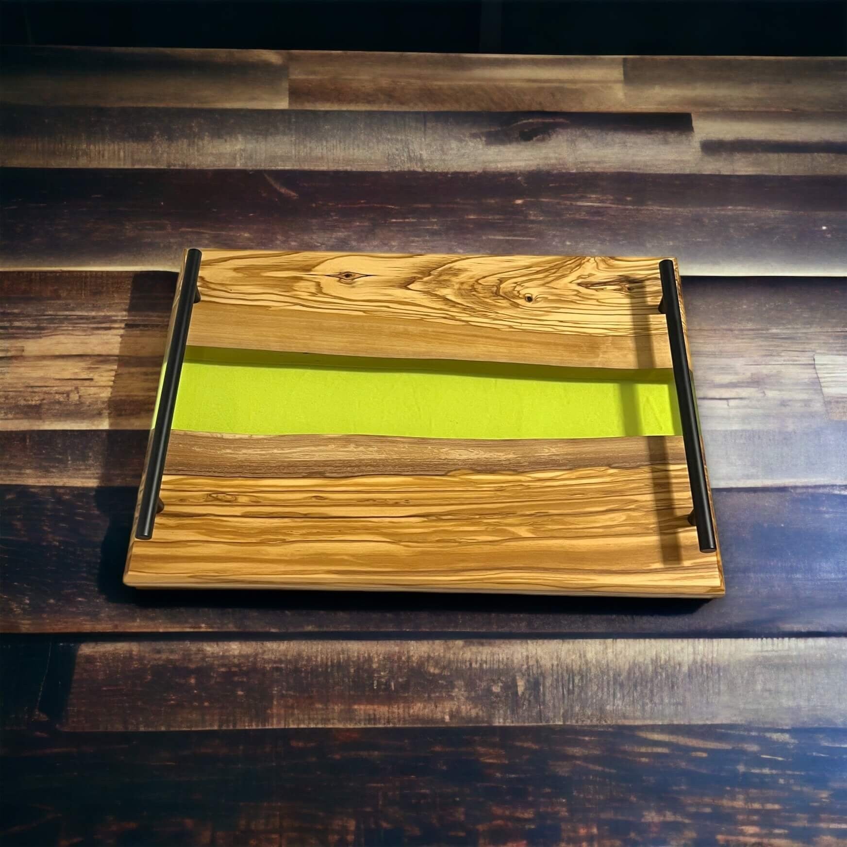 Olive Wood & Epoxy Serving Tray, Charcuterie Board, Cheese Tray, Wine Serving Tray