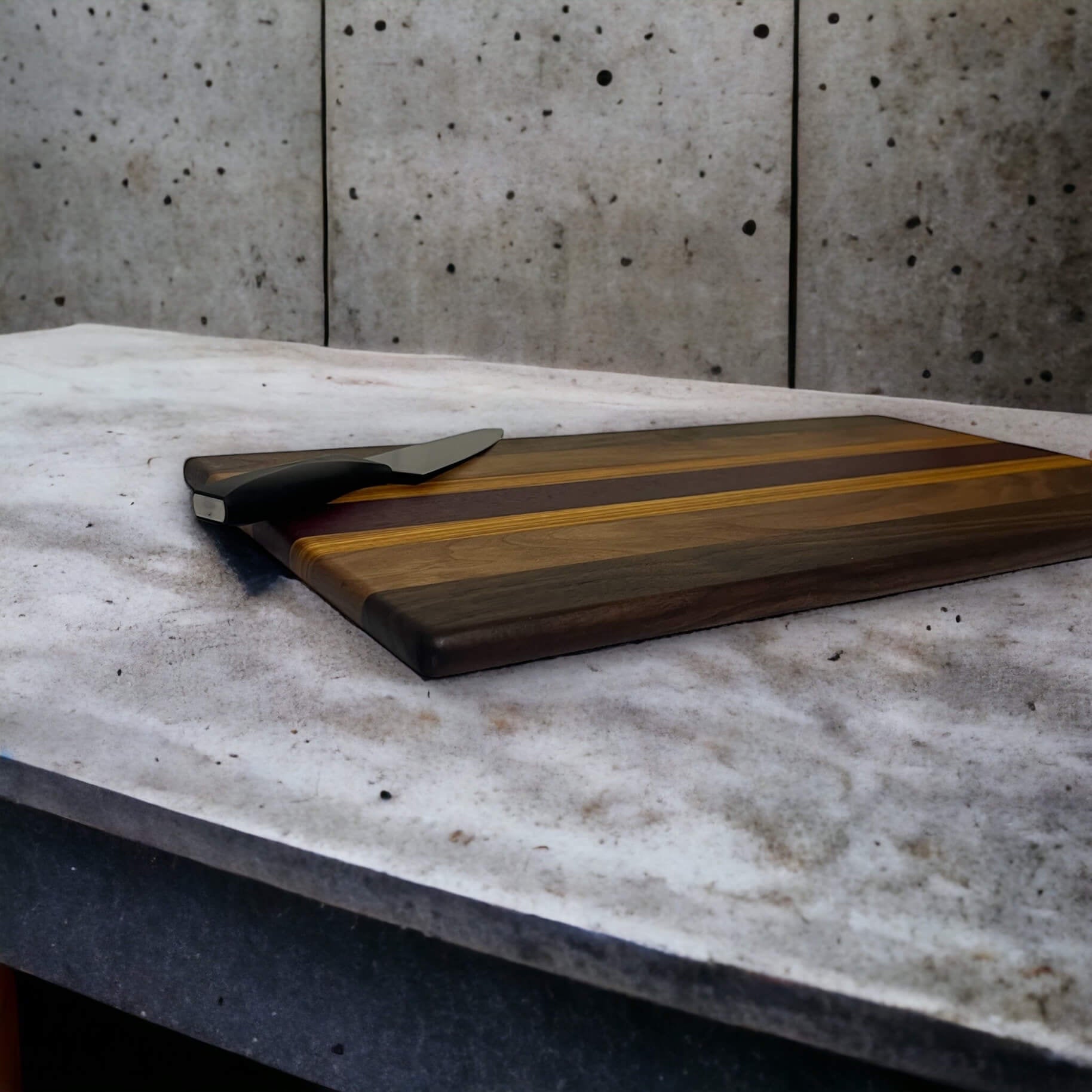 Walnut, Canarywood & Padauk Cutting Board