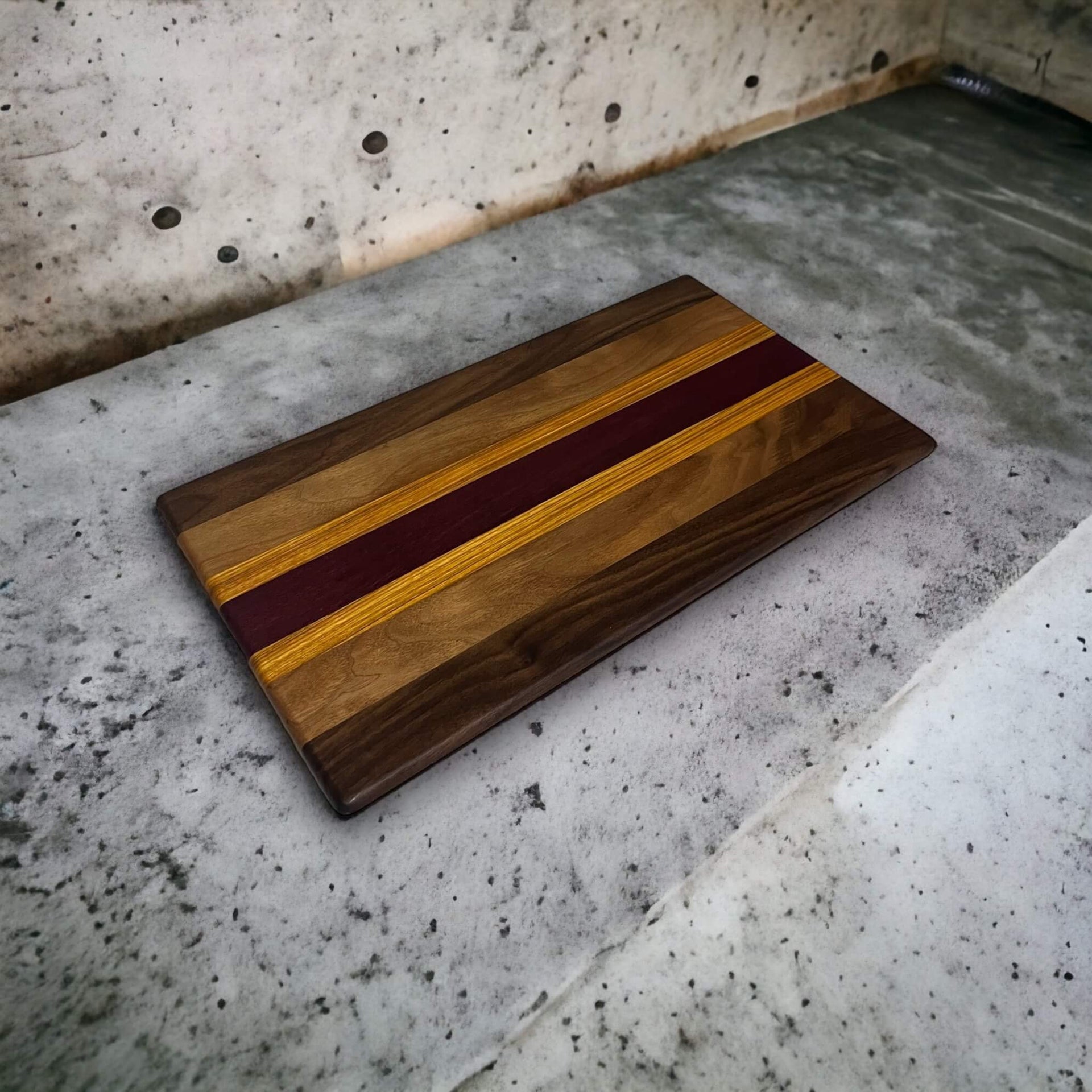 Walnut, Canarywood & Padauk Cutting Board
