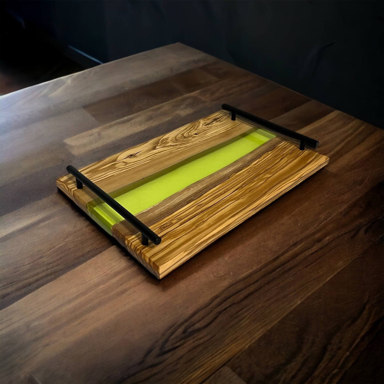 Olive Wood & Epoxy Serving Tray, Charcuterie Board, Cheese Tray, Wine Serving Tray